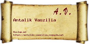 Antalik Vaszilia névjegykártya
